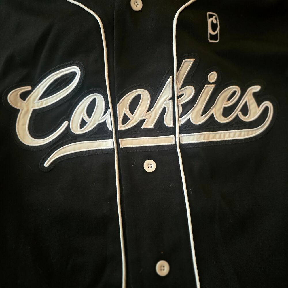 Cookies Pack Hooded Baseball Jersey Men's M Black Heavyweight